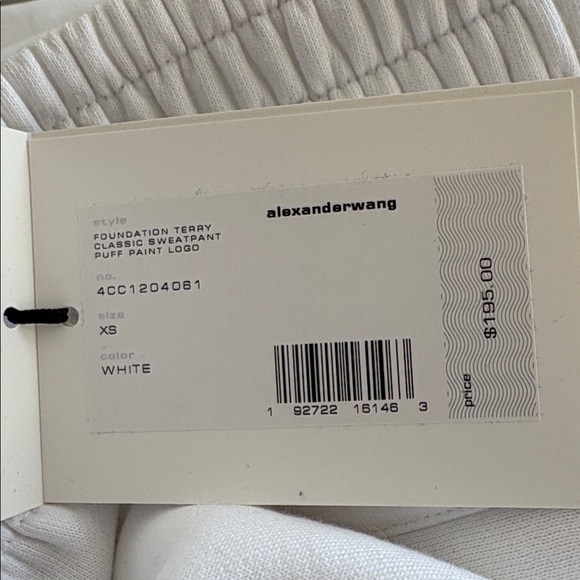 Alexander Wang NWT Foundation Terry Classic Sweatpant Puff Paint Logo - Picture 9 of 9